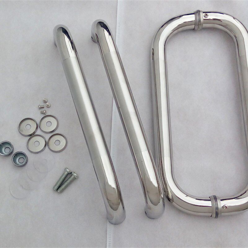 25管径加厚不锈钢机弯白钢单元门拉手弯管淋浴房门扶手浴室门把手 - 图1
