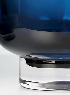 极简桌黑色透AL-65074璃花瓶售楼明处样板房软装摆设餐玻客厅插花