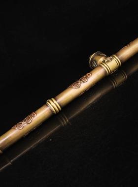 复家古玩古工艺做品铜器手工制作杂件YX-2020-旧厂烟杆摆饰