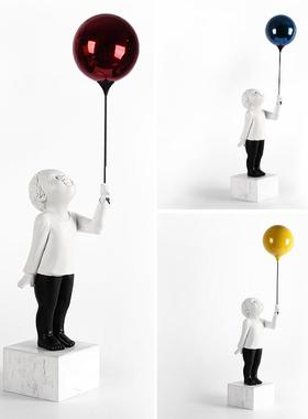 电柜摆件家居饰品北欧客厅玄关理石现视代TB-60701轻奢创意球气男