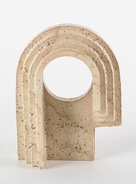 抽象则YQL侘寂几何不规门洞摆样件现代板间洞客厅玄关仿石艺术装