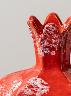 新式国风禅装意红色CTB-2478陶瓷罐复古干枝花瓶件茶室软饰中品摆