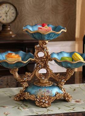 式家客厅花瓶水果盘套装茶几装欧饰树脂纸巾LHL盒烟居灰缸品摆件