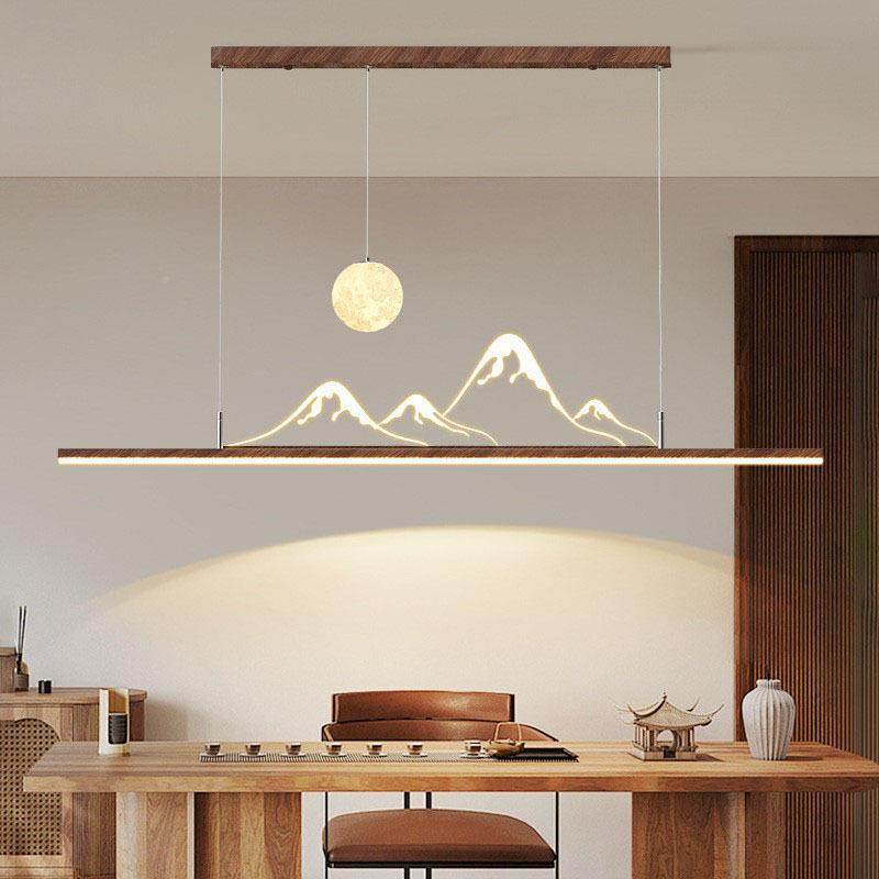 胡桃木色中古风餐厅吊灯025新款桌古餐茶室复2一字高583级氛围感,淘宝优惠券,粉丝福利购,淘宝优惠卷