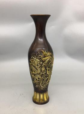 铜百福花铜百福花瓶件一对仿摆古花瓶摆工艺品家居办室公客厅装饰