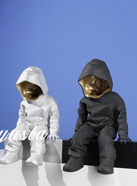 简房约客厅电视柜板玄关柜样间儿童房书柜办室人物摆件DUH公软装