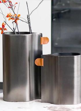 现简约风单耳花器样板房民宿家居客厅饰茶桌面插EVD花代摆件几装