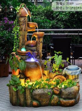 方财流水摆件风水球假八山喷泉水循环鱼池外花园来山水54658173户