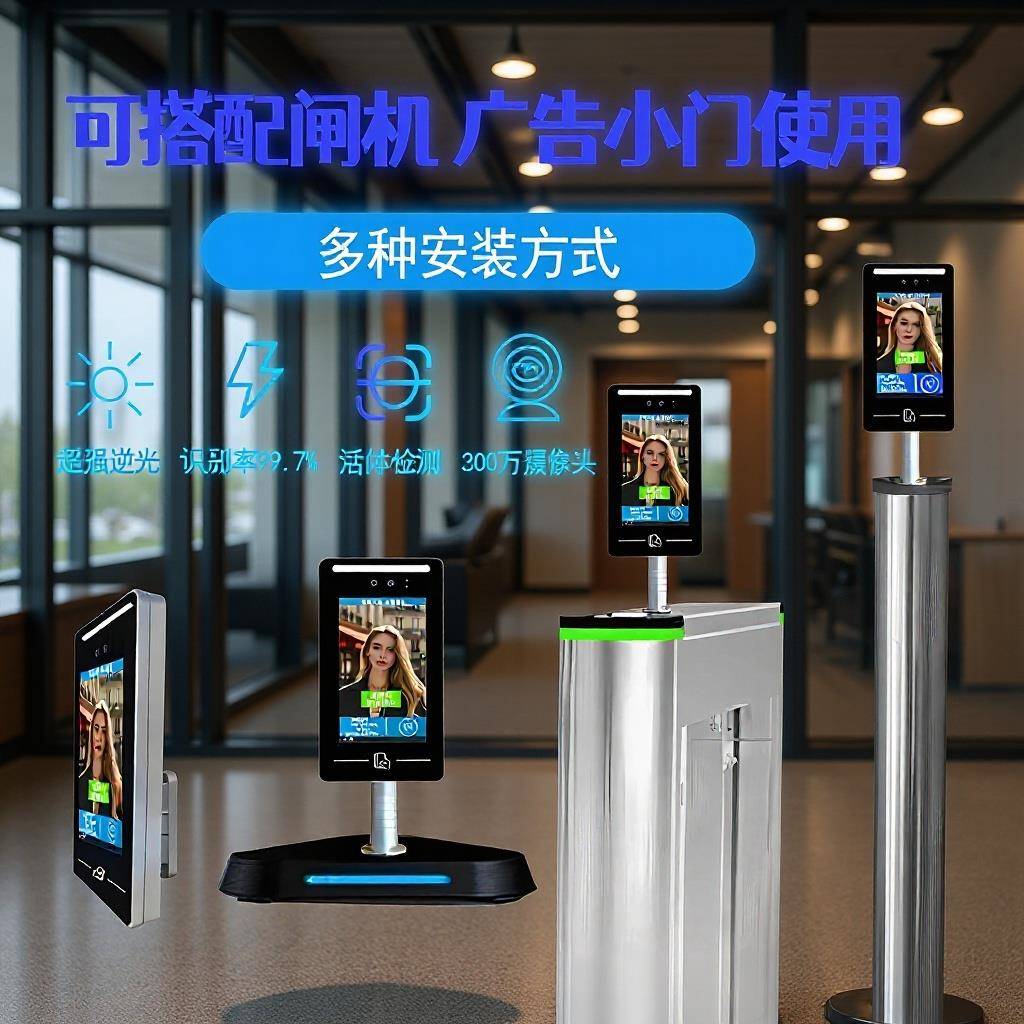 Residential smart construction site enterprise face recognition access control system automatic recognition security attendance machine integration