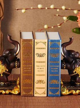 泰式书家居工艺大象摆件书桌品装饰书档房书立品GEM书靠书夹书立