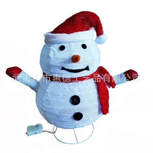圣诞节装饰折叠布雪人圣诞老人伸缩布发光LED灯串室内户外装饰 - 图3