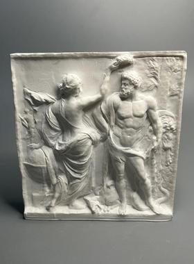 欧古复罗马大力神雕塑品石北膏像平面浮雕艺术桌面摆件扩MHD香石