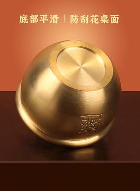 弗列钱德威客厅小铜盆存罐招财进百福PDP铜缸纯宝黄铜米缸聚宝盆