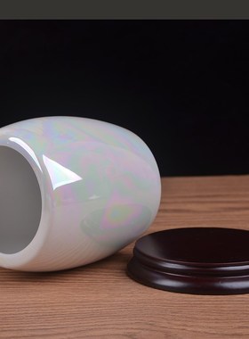 陶瓷笔筒珍珠釉白色桌面收纳盒创意文具圆形学生书房办公室毛笔筒