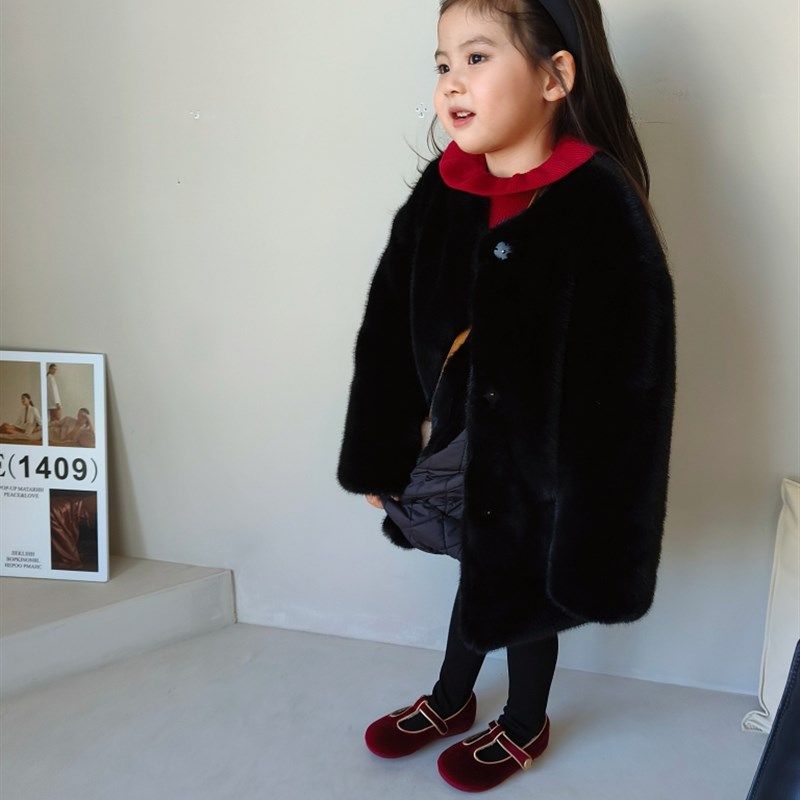 2023新款冬装儿童水貂毛皮草外套男童女童大衣加厚棉衣宝宝毛毛衣,淘宝优惠券,粉丝福利购,淘宝优惠卷