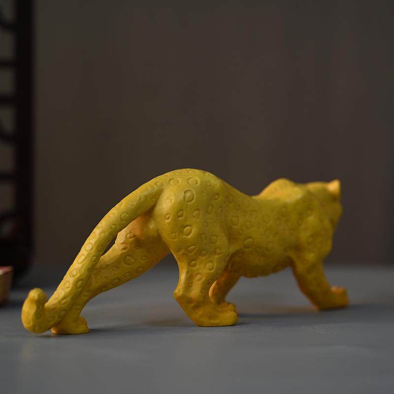 小叶黄杨木金钱豹摆件雕刻豹子办公室客厅摆件汽车摆件车内饰品,淘宝优惠券,粉丝福利购,淘宝优惠卷