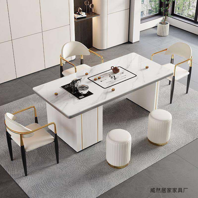 现代轻奢FZK岩组板户茶型桌小客厅家用简约茶套装一体茶几桌椅合,淘宝优惠券,粉丝福利购,淘宝优惠卷