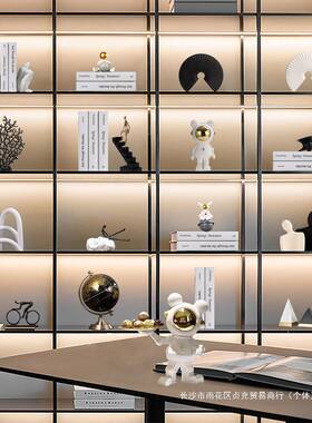 中式奢高档家居装饰品摆展件书柜客厅套装办公室示柜软装工新轻艺