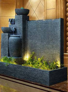 大型欧式流水店墙屏风喷酒装饰水幕CGG墙泉风水轮观景庭院加湿器