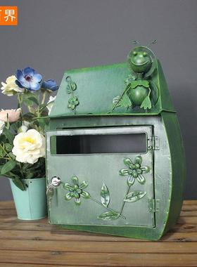 动物邮箱欧式田园风BJ202504格艺复园古工铁壁挂信报箱花阳台金属
