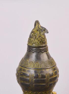 达全黄铜鎏宏金八仙葫芦创意体浮雕立葫芦玄关装饰鎏金八仙品摆铜