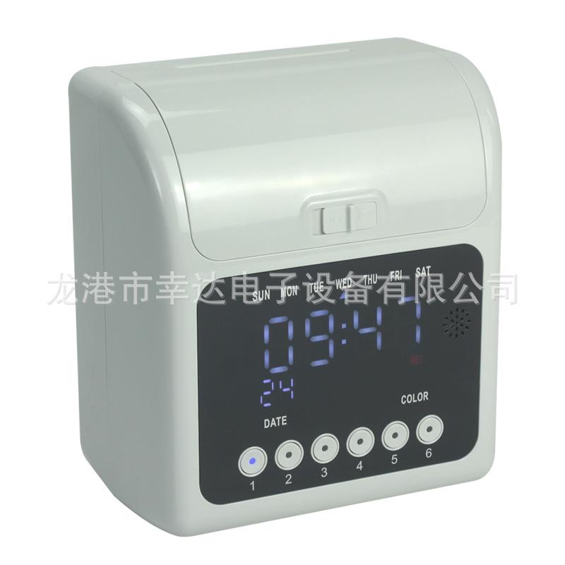 2022 New Punch Clock Built-in Music Ring Password Unlocked Black and Red Two-Color Punch Clock 158L Attendance Machine