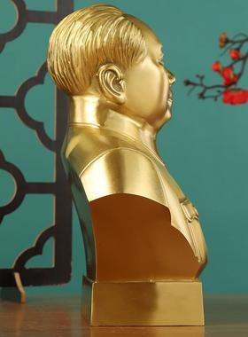 厂家毛主席铜人车载毛爷爷头像办伟公像131室居黄铜半身主家席