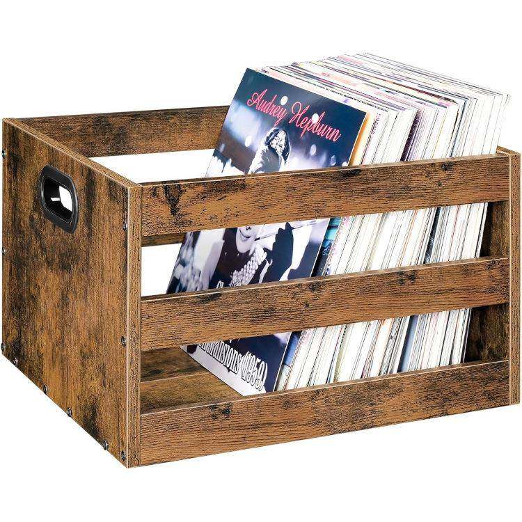 实木桌面收纳筐复古木制资料文件整理筐正方形书本杂志储物篮,淘宝优惠券,粉丝福利购,淘宝优惠卷