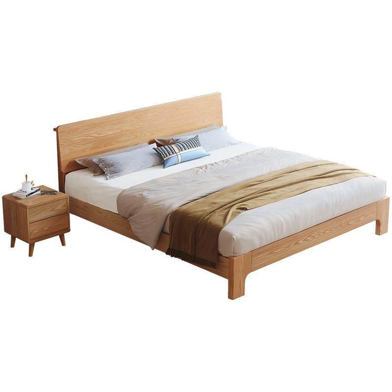 北欧白蜡木简约实木床主卧双人床中小户型1.5米1.8米静音床板折叠,淘宝优惠券,粉丝福利购,淘宝优惠卷