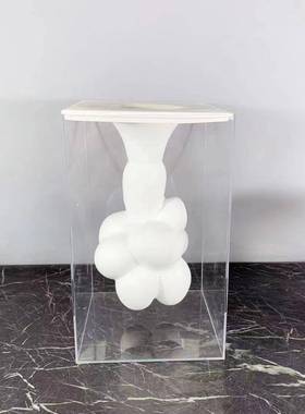 现代简亚克力悬浮软器摆花插件样约板房售EGY楼处几何艺术装饰品