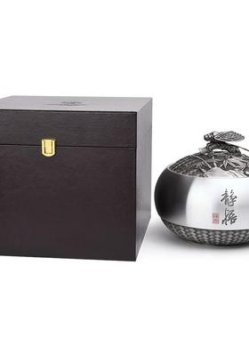 商务叶礼品静悟纯锡茶罐静悟茶叶金属锡罐储茶罐雕刻工厂公司密lo