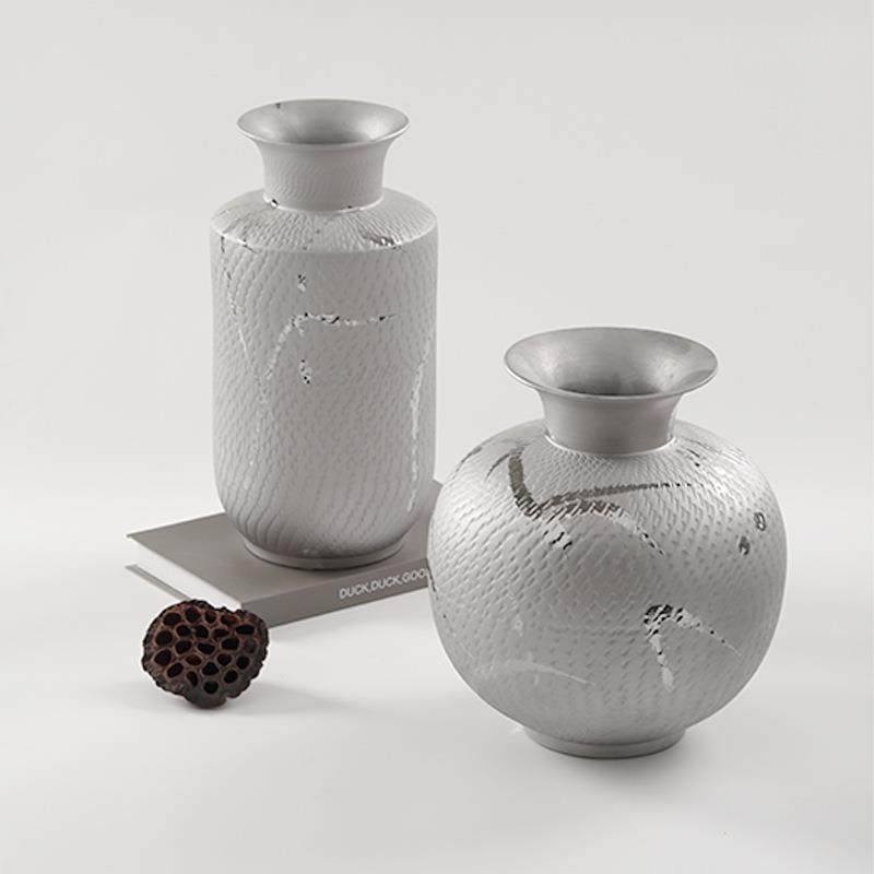 简现代轻奢约陶瓷花瓶跳刀款银色1件套售楼ULY处板0房酒样店家居,淘宝优惠券,粉丝福利购,淘宝优惠卷