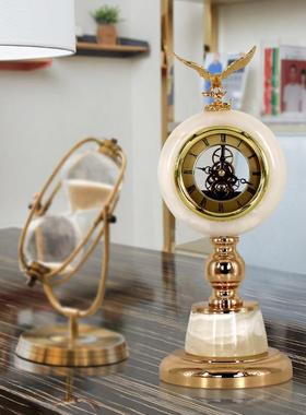 式轻欧奢钟座钟摆件美式复古创意饰办公室桌面台钟92402/92家表居