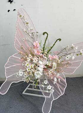 店新款花型铁艺diy手工蝴蝶铺景区美陈打网巨红拍000002-照卡道具