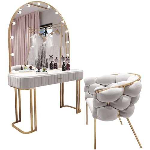 影楼化妆台带灯彩妆婚纱店梳妆台专业化妆师美甲美容院专用化妆桌 - 图3