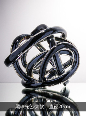 创意玻璃麻团透明球摆件样板房客厅软装饰品结婚礼物白水晶球摆设