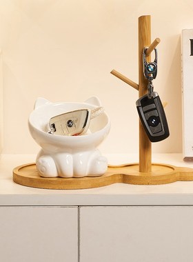 入户玄关钥匙收纳摆件门口鞋柜托盘置物架家居饰品放钥匙的收纳盒
