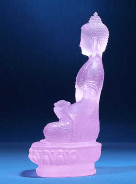 阿弥陀佛佛像摆件藏传密宗客厅居家小佛3寸琉璃用品供奉佛像三宝