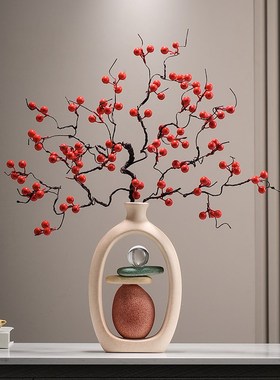 新中式时来运转花瓶摆件发财如意果客厅玄关招财装饰乔迁新居礼品