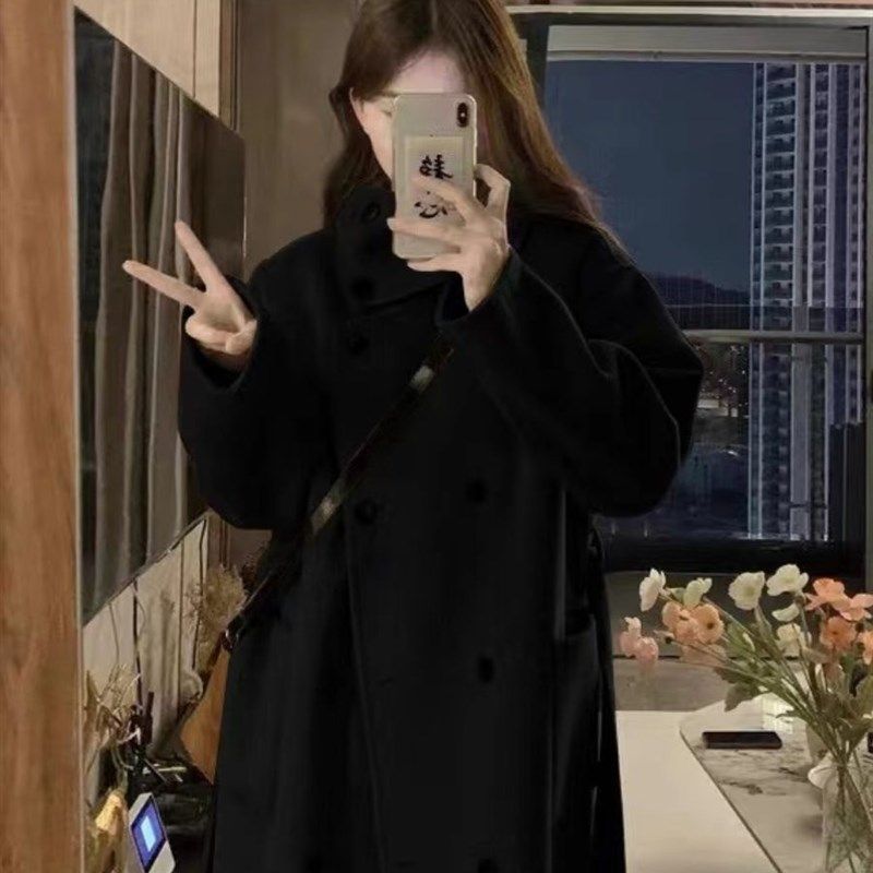 毛呢外套2023年新款女风衣中长款小个子秋冬加厚大衣高级感超好看,淘宝优惠券,粉丝福利购,淘宝优惠卷