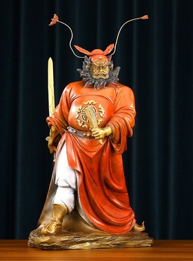 彩铜《钟馗》摆件新中式家居玄功办公室装饰品桌面铜工艺品礼品