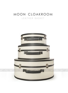 MOON慕空间样板房黑白半月收纳盒衣帽间装饰品衣柜收纳箱摆件软装