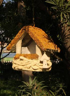 鸟屋鸟窝木挂件园林饰配装NIV树件挂树件花园林庭院挂件