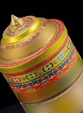 万西藏电动金轮家用观ABN音心咒4大自在祈祷50转遍转金筒