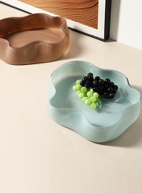 北欧FB-E2501ins风象创果意抽花瓣玻璃盆样板间茶几餐桌零食盘高