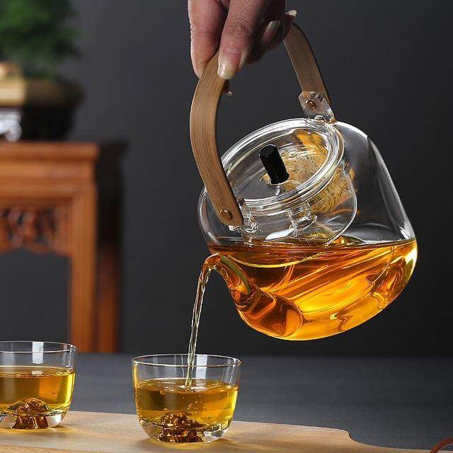 扁竹把锤纹玻璃提梁壶可加热普洱烧水煮茶壶高颜值透明玻璃泡茶壶,淘宝优惠券,粉丝福利购,淘宝优惠卷