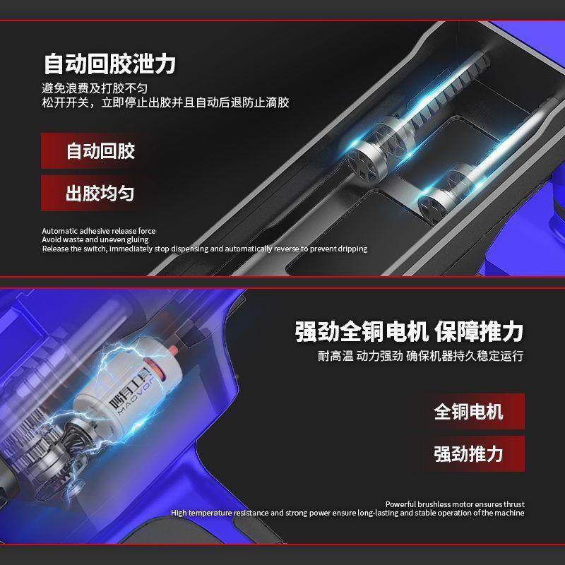 电动管美缝胶枪电池双胶枪瓷砖美缝剂施工1具自动锂2V艺大打SGZ胶 - 图0