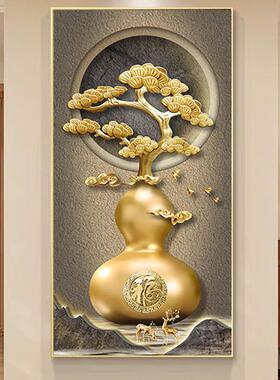 式葫芦玄关画中式葫芦过道装饰家和万晶事兴壁画进门入中户挂画福