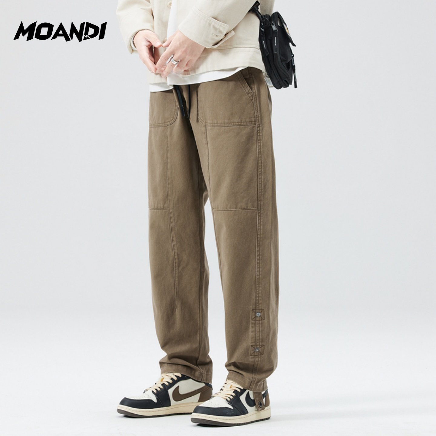 摩安迪2026年春季新款纯棉潮流宽松舒适复古户外工装裤男女同款,淘宝优惠券,粉丝福利购,淘宝优惠卷