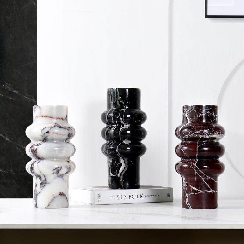 现代轻奢创意柜大理石头花器花HP047瓶餐桌边柜摆件板间样床装饰,淘宝优惠券,粉丝福利购,淘宝优惠卷